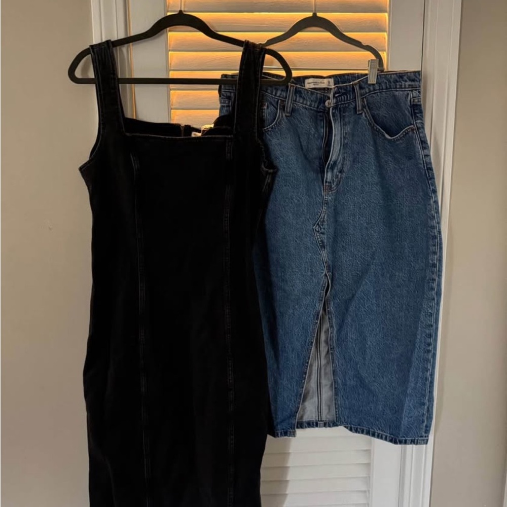 Sold Black Dress and Blue Denim Skirt
